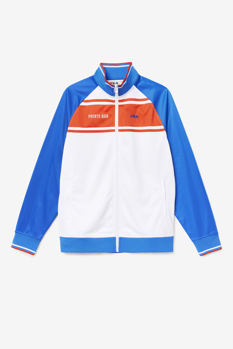 Fila Puerto Rico Track Jacket White / Blue / Red | 1rTYYIFCi26