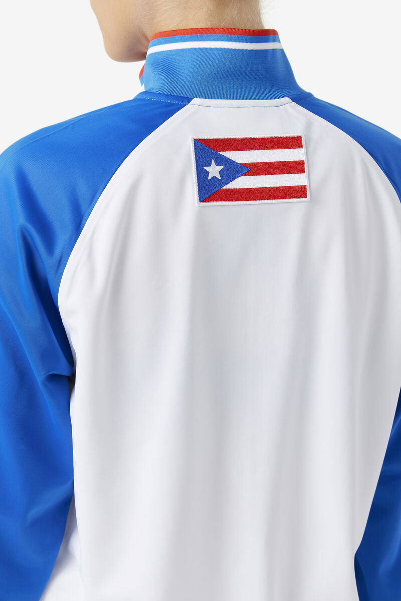 Fila Puerto Rico Track Jacket White / Blue / Red | 9oTPZX8DjjE