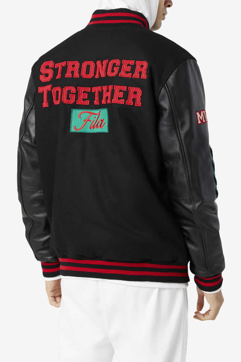 Fila Raddix Varsity Jacket Black / Red / Green | 7eLfdSQOvla