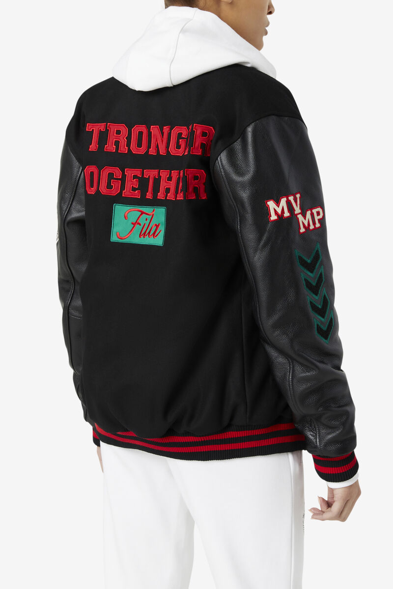 Fila Raddix Varsity Jacket Black / Red / Green | 7eLfdSQOvla