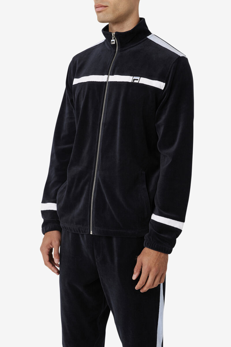 Fila Ravid Velour Jacket Black / White | JB3D29DXnQ3