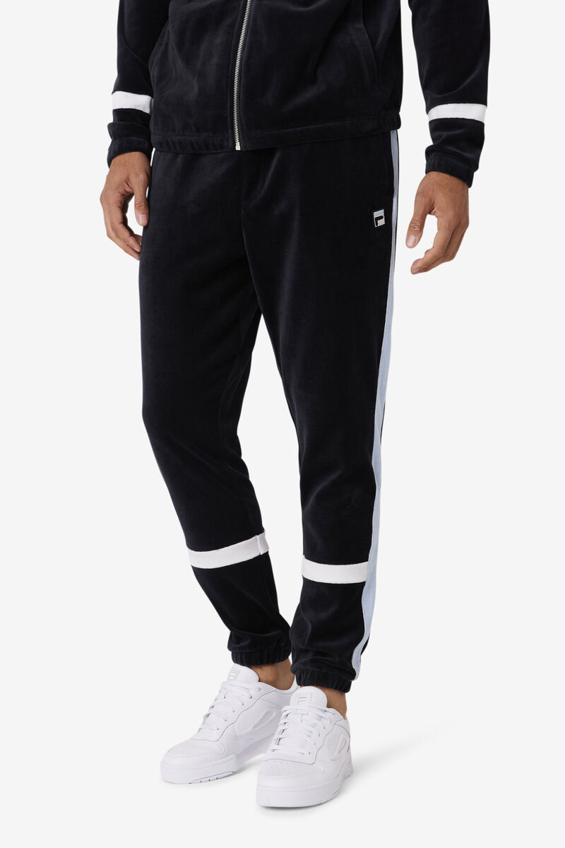 Fila Ravid Velour Pant Black / White | BXFI4Qrom4n