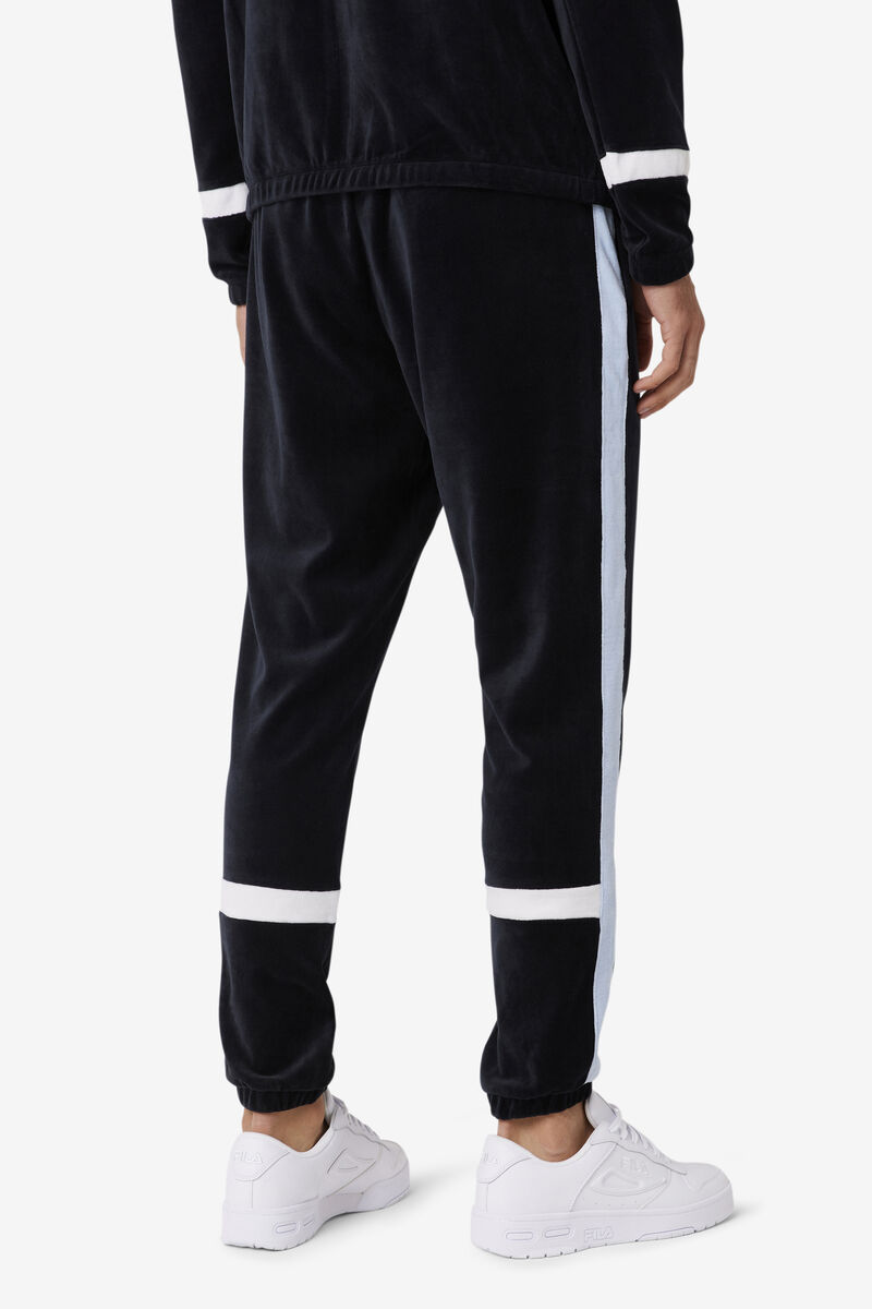 Fila Ravid Velour Pant Black / White | BXFI4Qrom4n