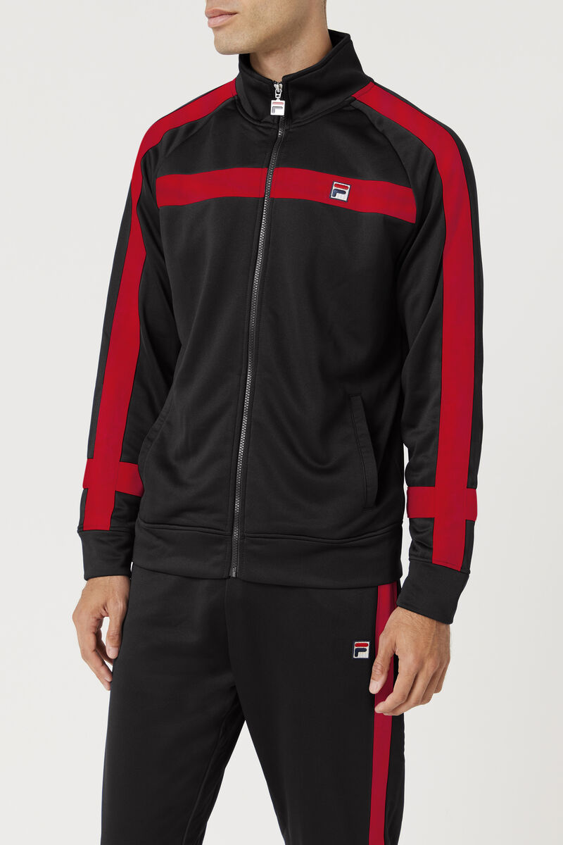 Fila Renzo Jacket Black / Red | Ckp7USPwXQW