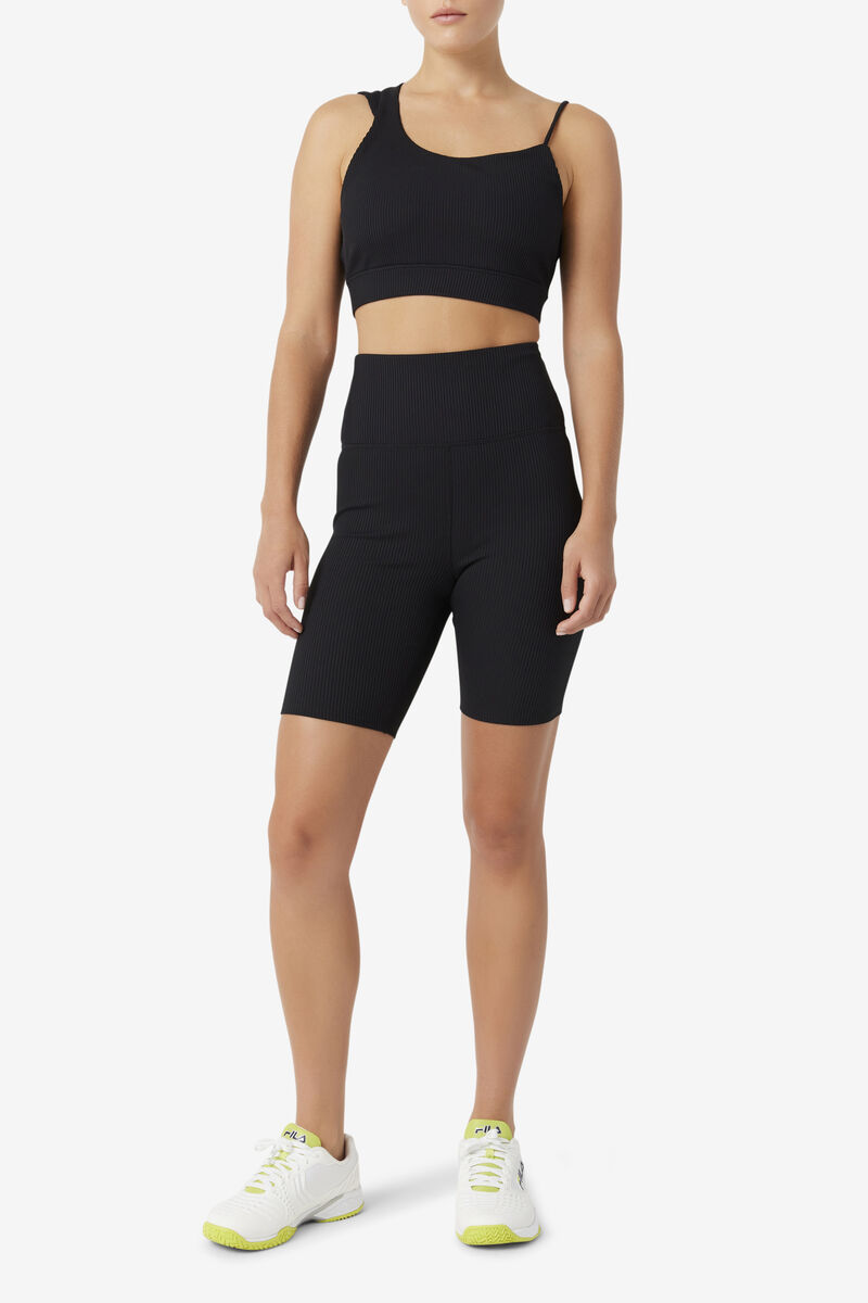 Fila Ribbed Essentials | Cam High Rise Bike Short Black | B7xoavFdyk3