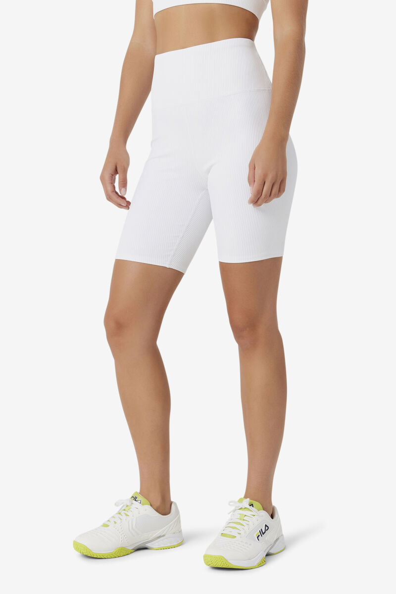 Fila Ribbed Essentials | Cam High Rise Bike Short White | DWuEsUjUKku