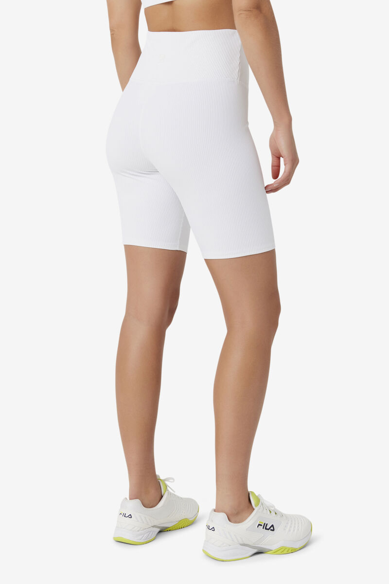 Fila Ribbed Essentials | Cam High Rise Bike Short White | DWuEsUjUKku