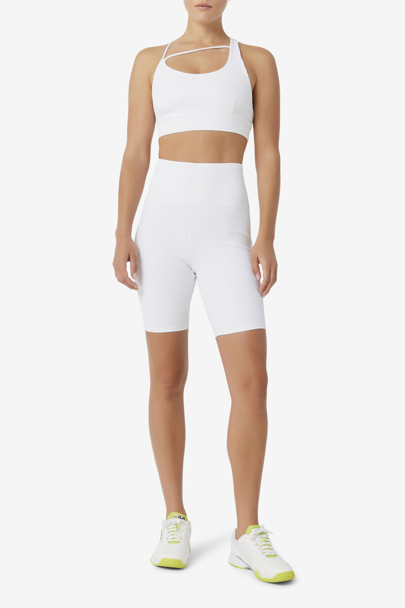 Fila Ribbed Essentials | Cam High Rise Bike Short White | DWuEsUjUKku