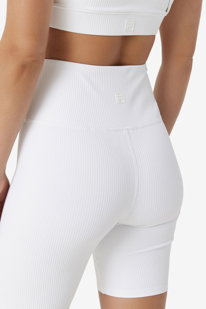 Fila Ribbed Essentials | Cam High Rise Bike Short White | DWuEsUjUKku