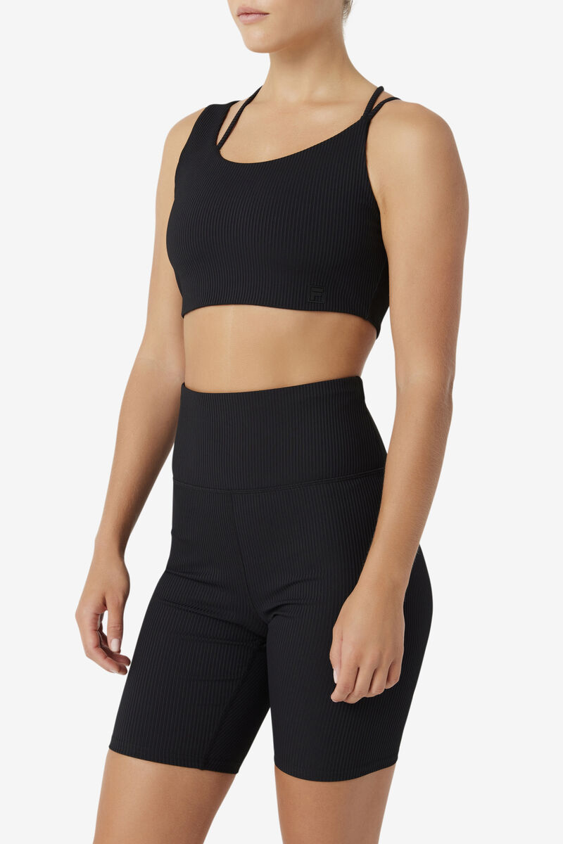 Fila Ribbed Essentials | na Bra Top Black | BJpW7Km4qPv