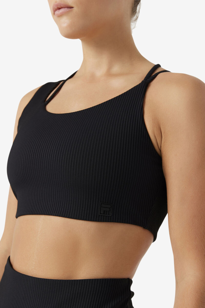 Fila Ribbed Essentials | na Bra Top Black | BJpW7Km4qPv