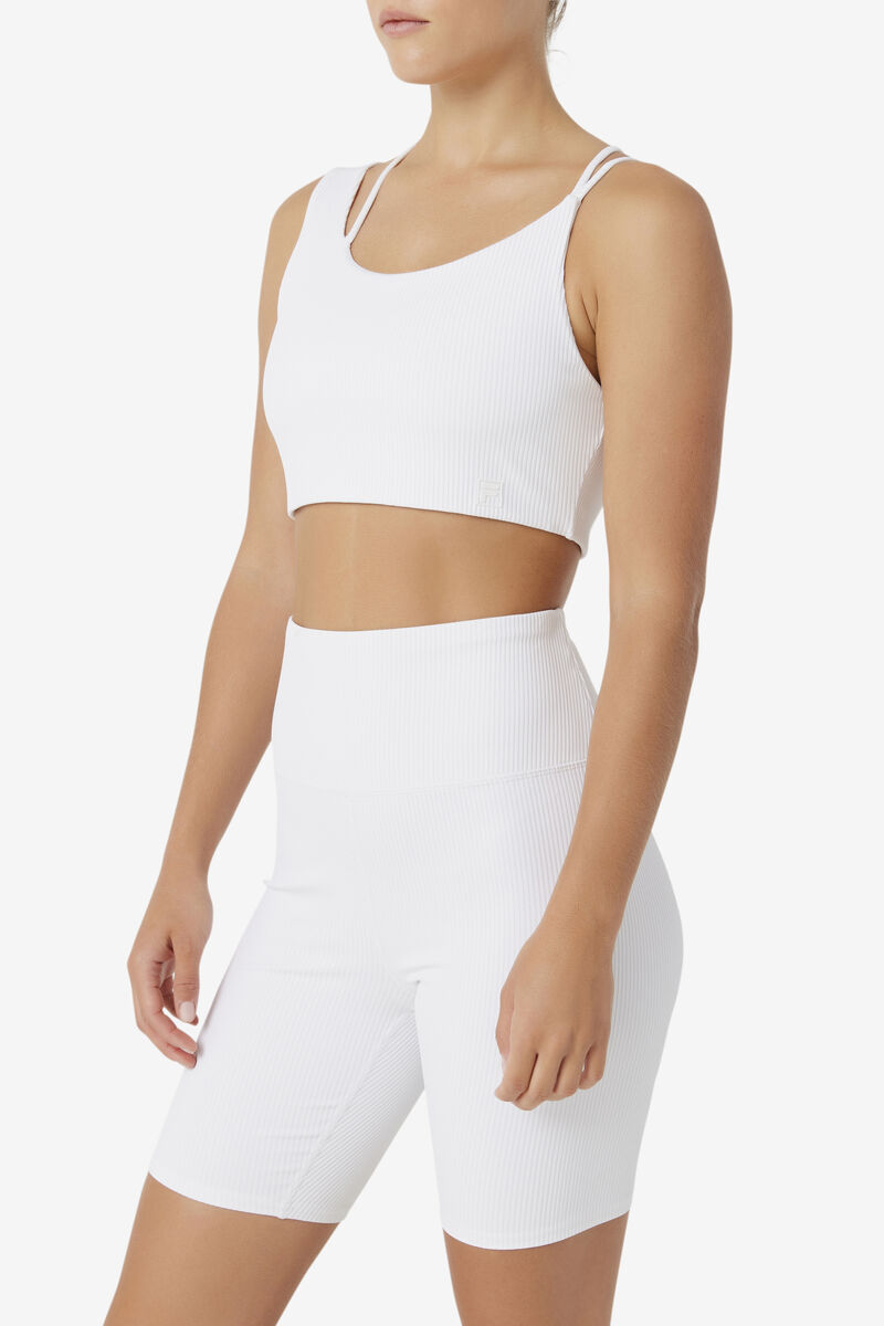 Fila Ribbed Essentials | na Bra Top White | mNgtNUKfVvn