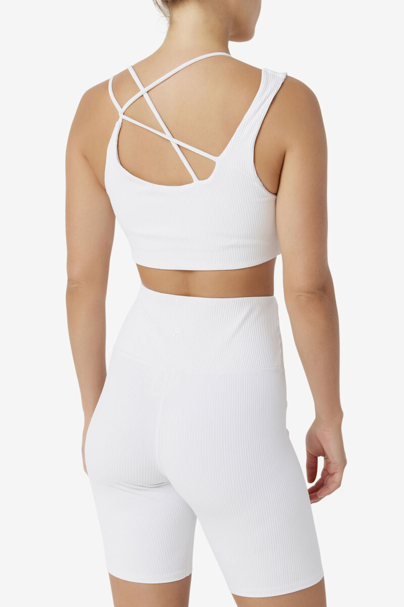 Fila Ribbed Essentials | na Bra Top White | mNgtNUKfVvn