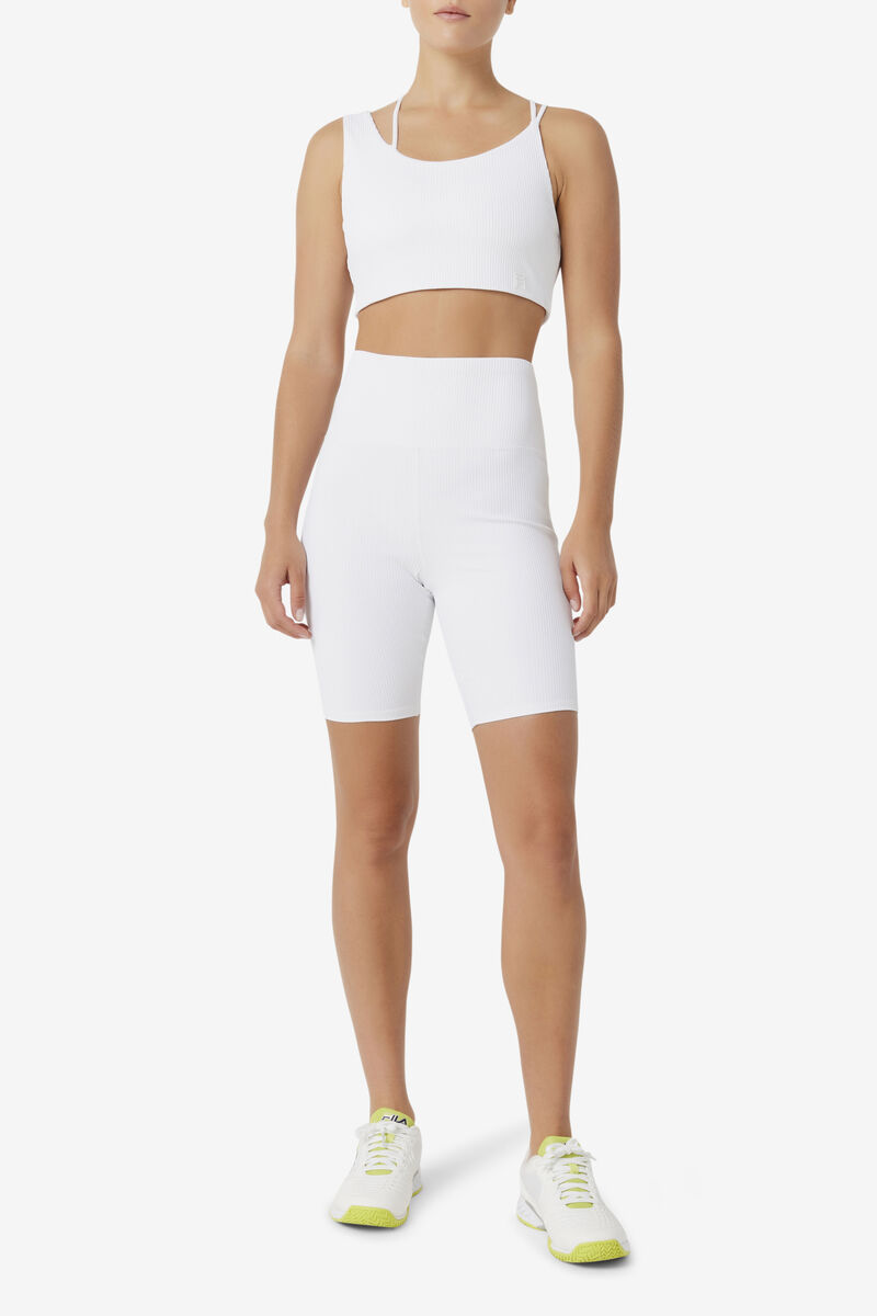 Fila Ribbed Essentials | na Bra Top White | mNgtNUKfVvn