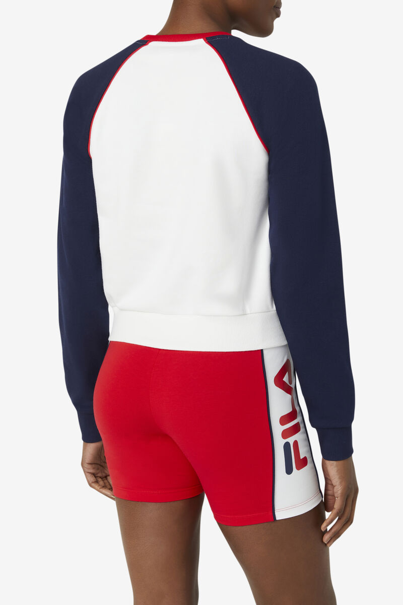 Fila Riccarda Sweatshirt White / Navy / Red | Lri1WfW4xri