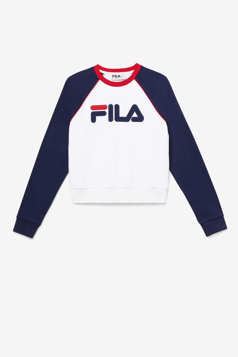 Fila Riccarda Sweatshirt White / Navy / Red | Lri1WfW4xri