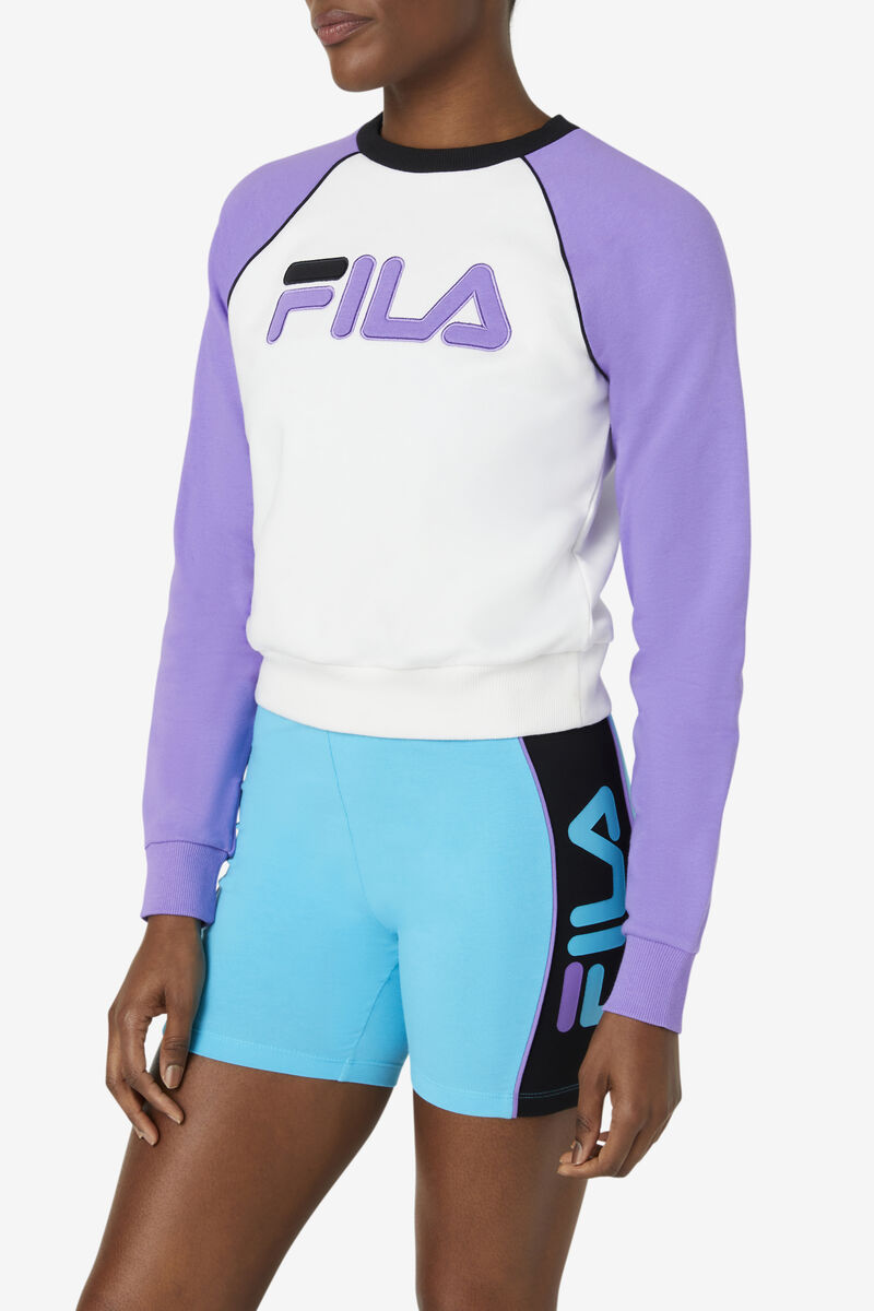 Fila Riccarda Sweatshirt White / Purple / Black | 1TDWsqtx8gY