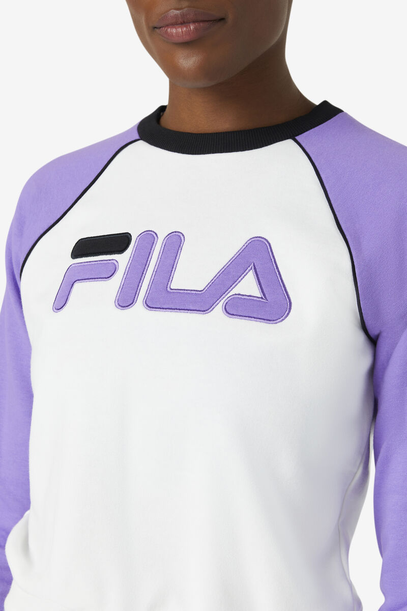 Fila Riccarda Sweatshirt White / Purple / Black | 1TDWsqtx8gY