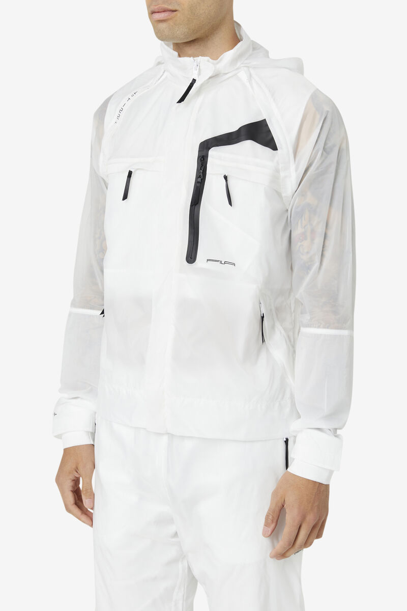 Fila Rigel Windbreaker White / Black | JJFDcob3Y2n