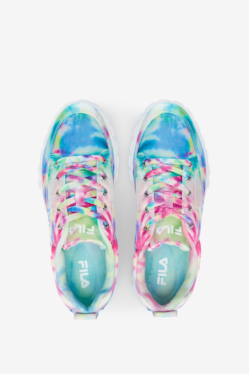 Fila Sandblast Low Mottled Tie Dye Green / Blue / White | LBiZLjTGj3x