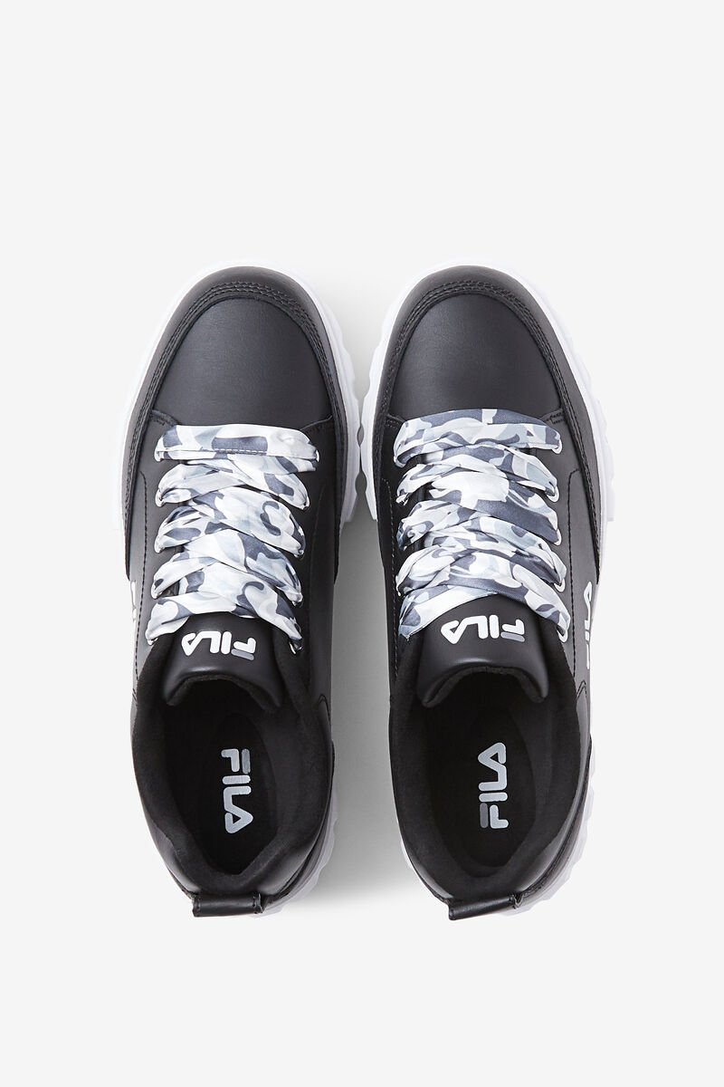 Fila Sandblast Low Satin Lace Black / White | 14tz9l4cAZD