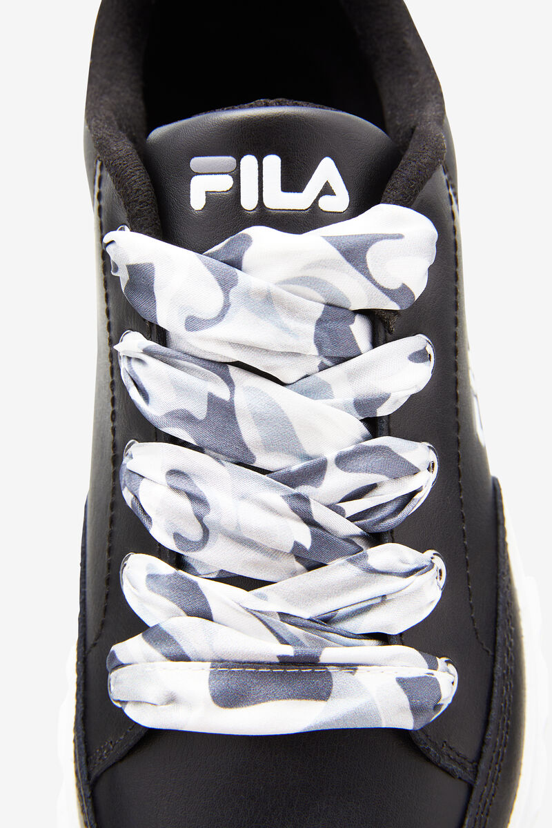 Fila Sandblast Low Satin Lace Black / White | 14tz9l4cAZD