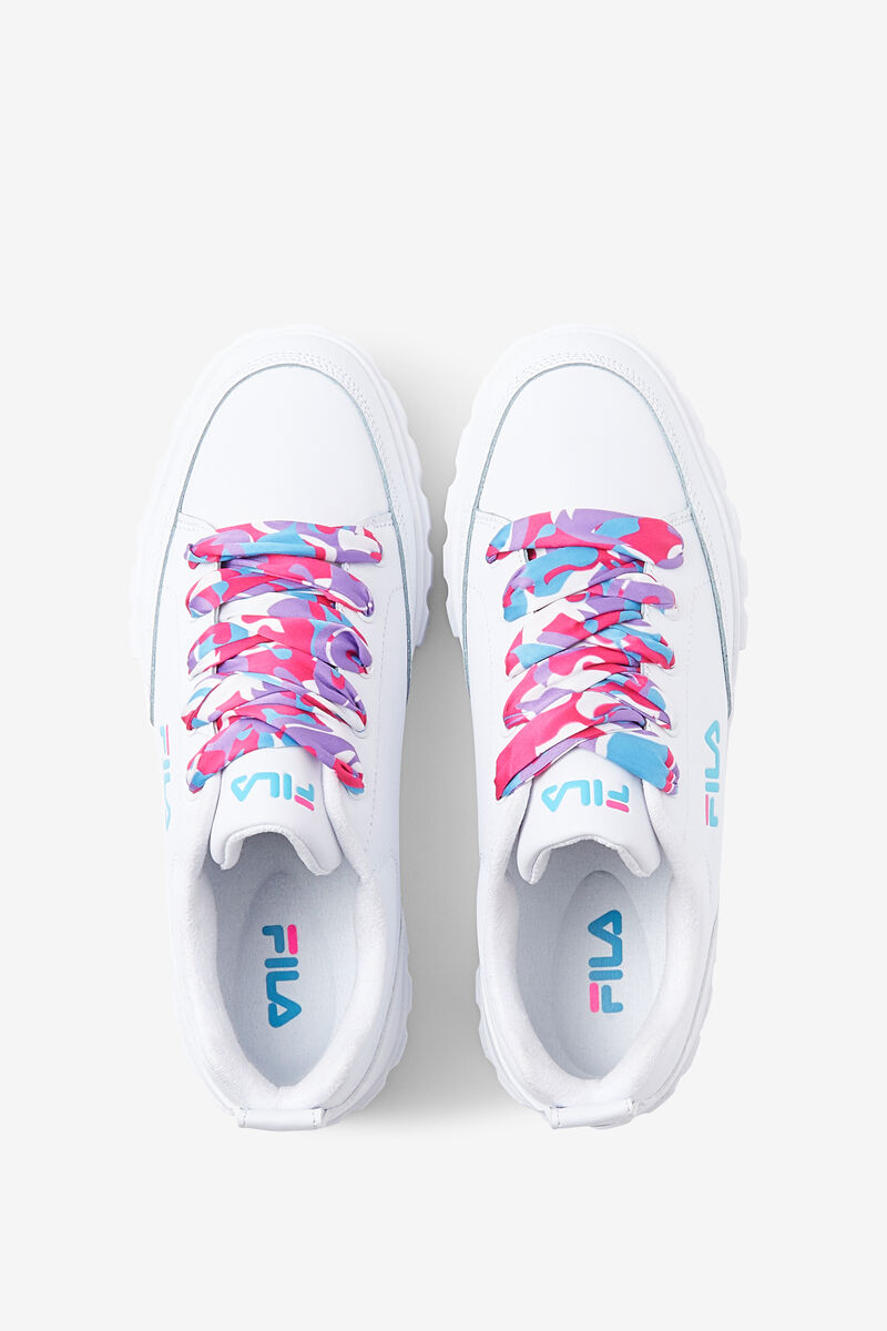 Fila Sandblast Low Satin Lace White / Blue / Metal Silver | orcYgVXS3zA