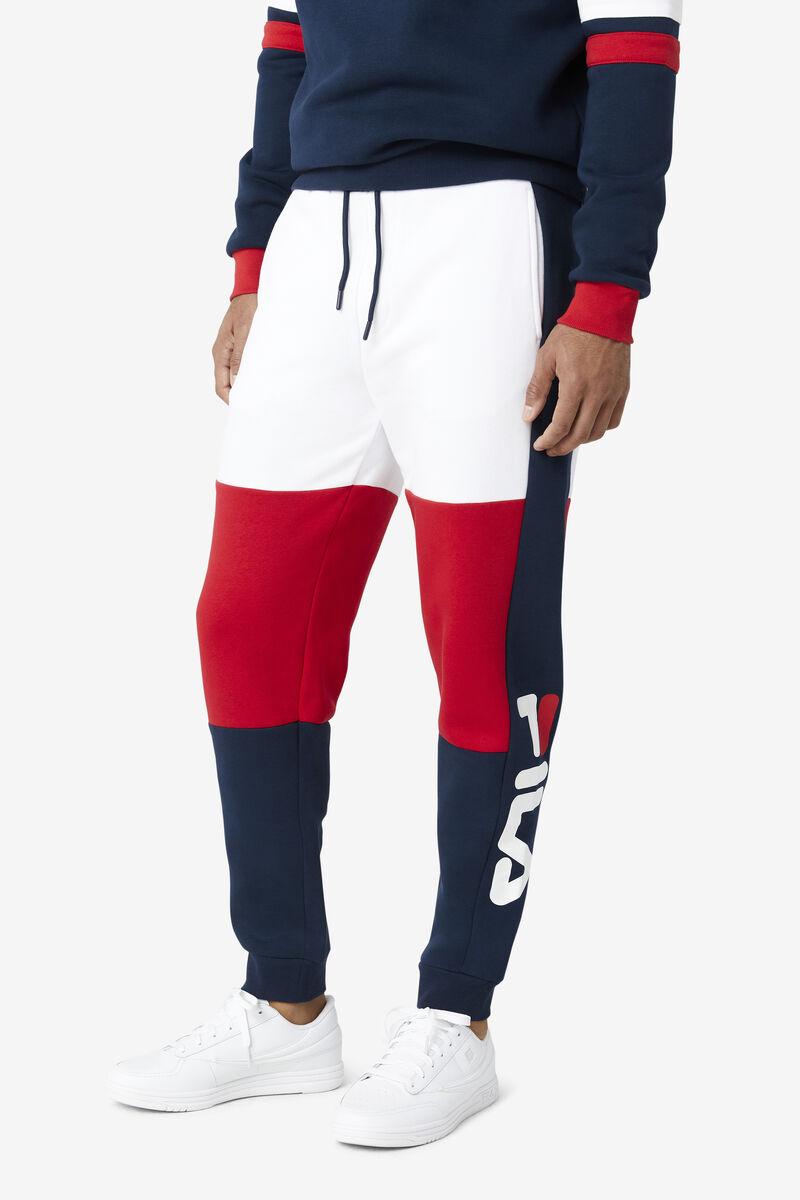 Fila Sander Pant White / Red / Navy | n2mb1ZvFM2V