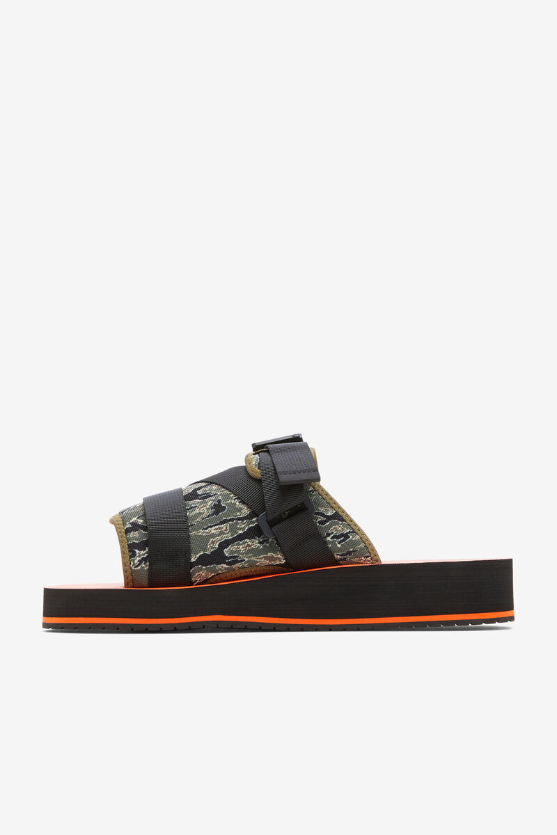 Fila Sol-slide V2 Camo Black / Olive | 7pf4hEViMPG