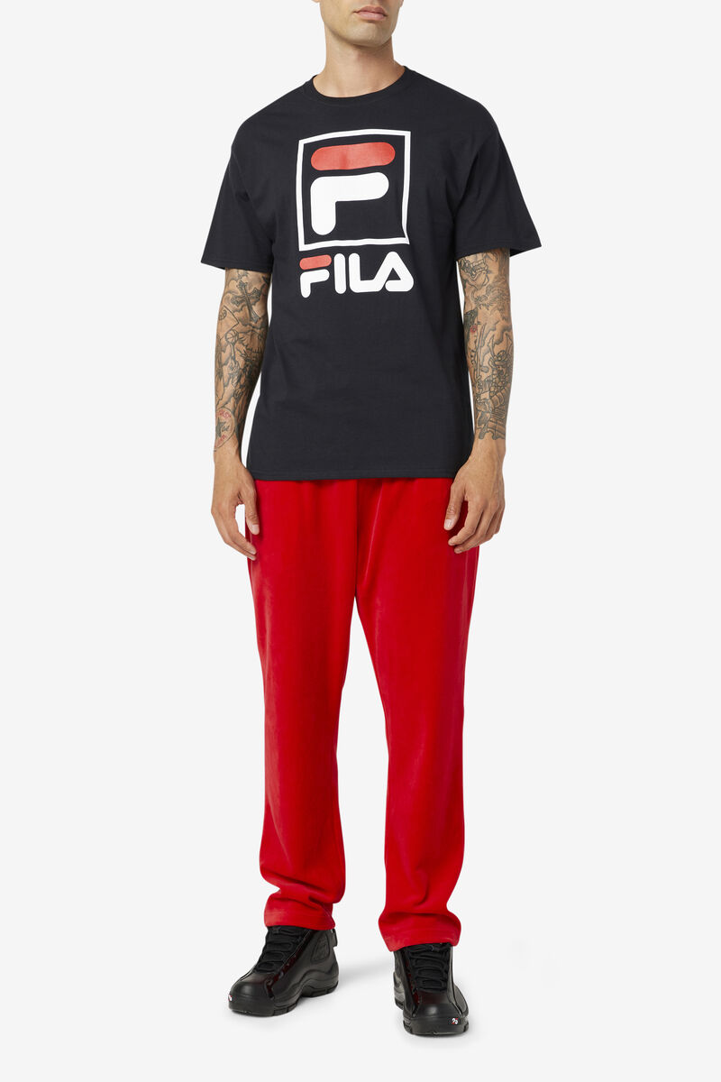 Fila Stacked Shirt Black / White / Red | VkKIZfn8owu