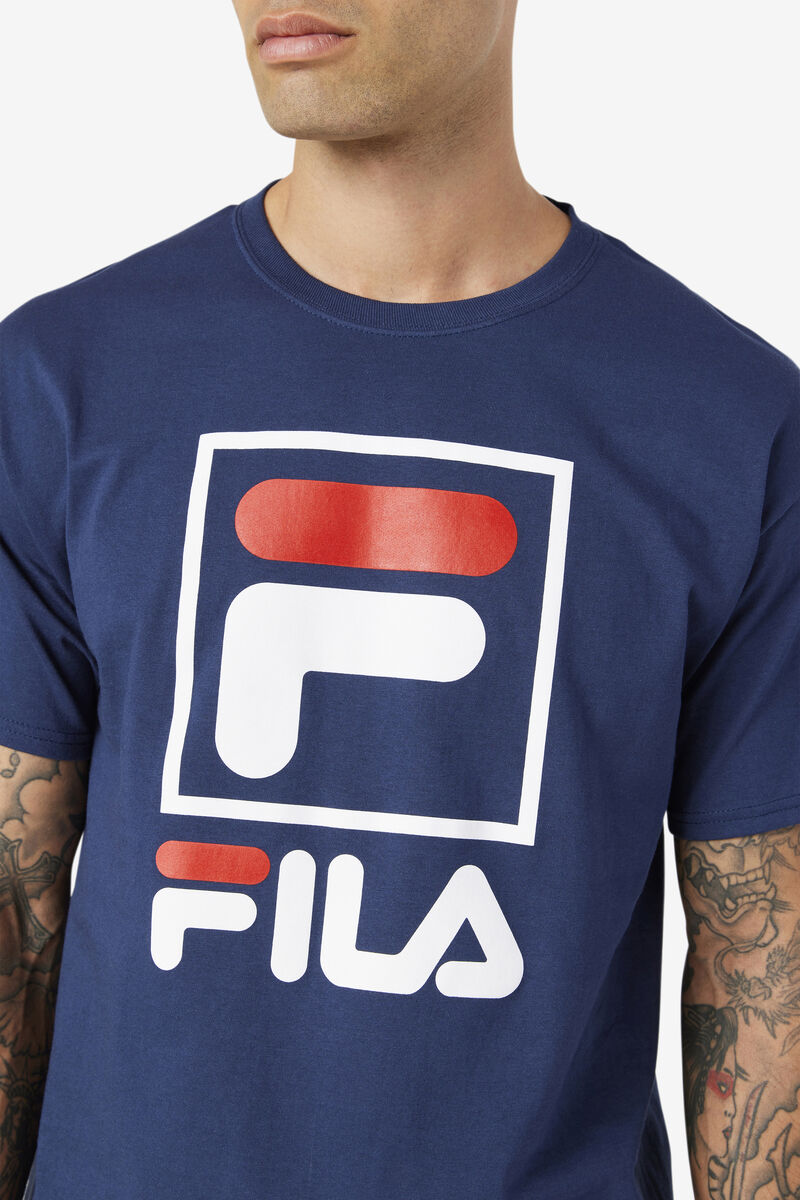 Fila Stacked Shirt Navy / White / Red | IsAbXBsy26g