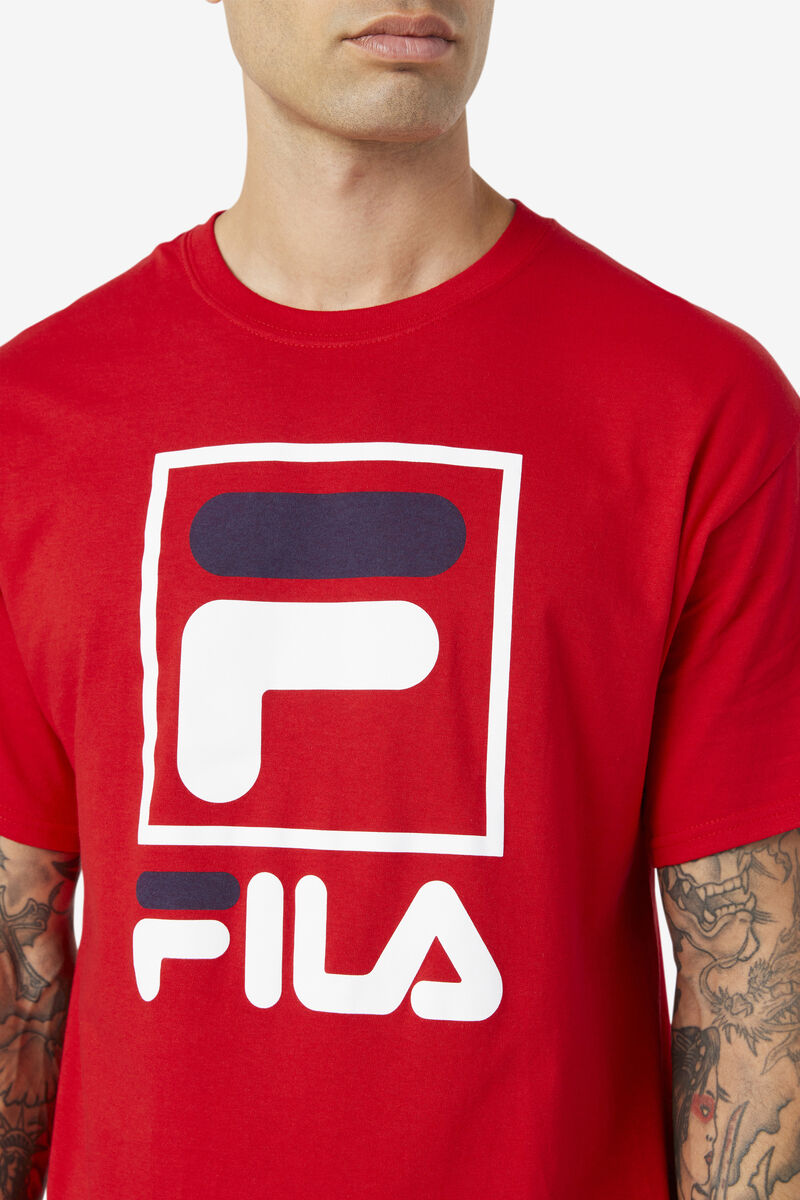 Fila Stacked Shirt Red / White / Navy | zvQ6EL2LNjf