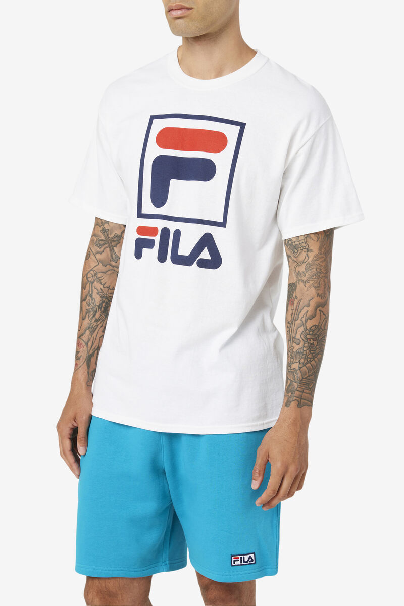 Fila Stacked Shirt White / Navy / Red | qaWRoBceWVo