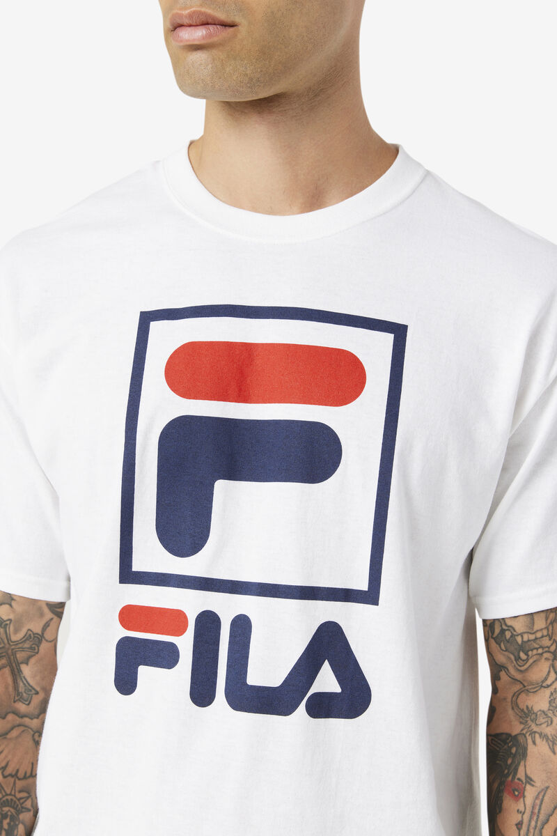 Fila Stacked Shirt White / Navy / Red | qaWRoBceWVo