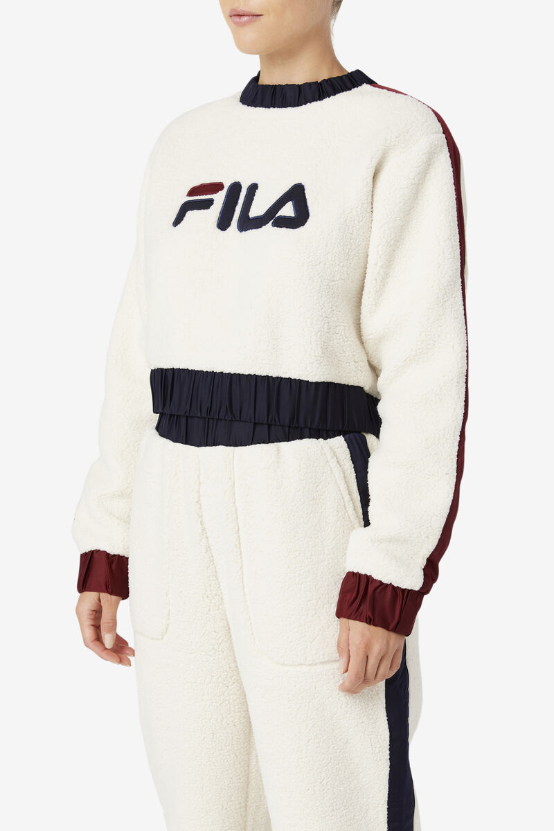 Fila Tabitha Crewneck Navy / Brown | UbuN7NpQYdh