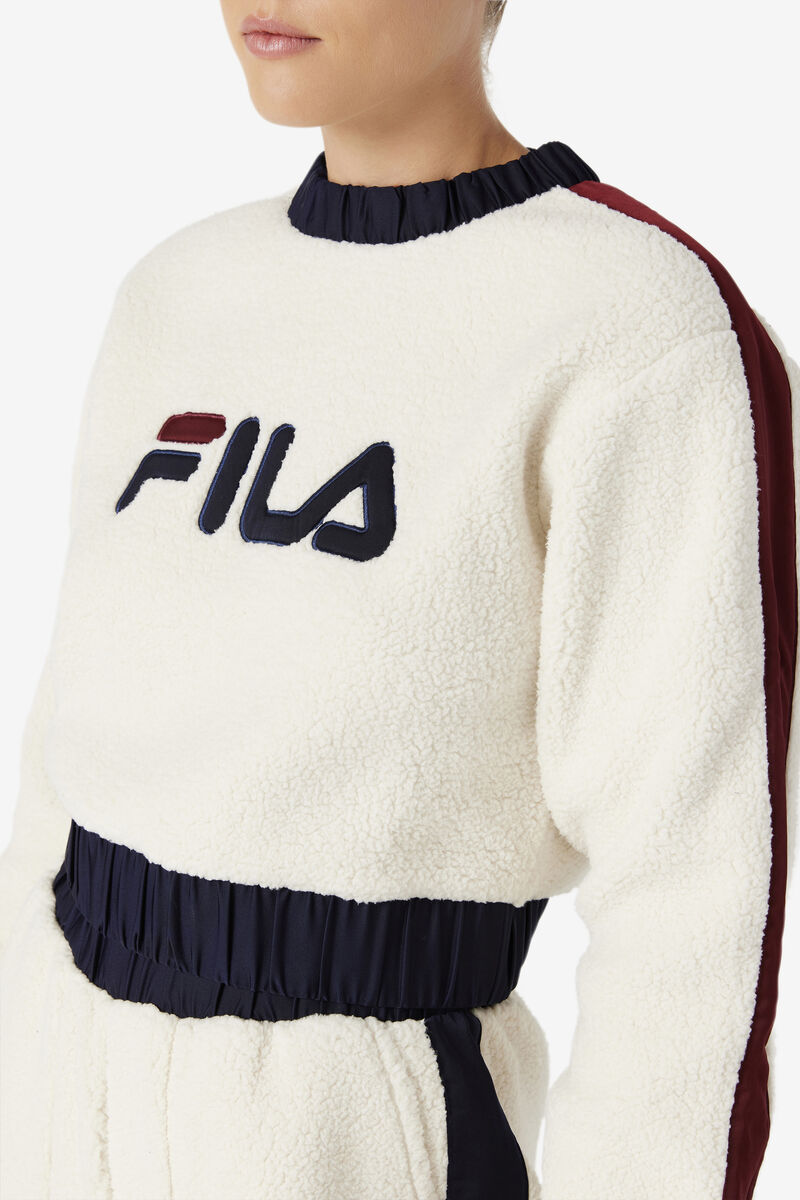 Fila Tabitha Crewneck Navy / Brown | UbuN7NpQYdh