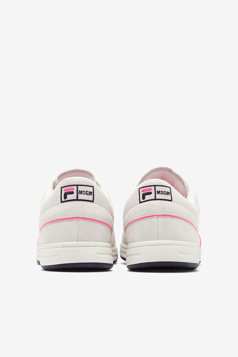 Fila Tennis 88 Premium X Msgm Designer Sneakers | Fila White / Black / Pink | 1smngtIawJr