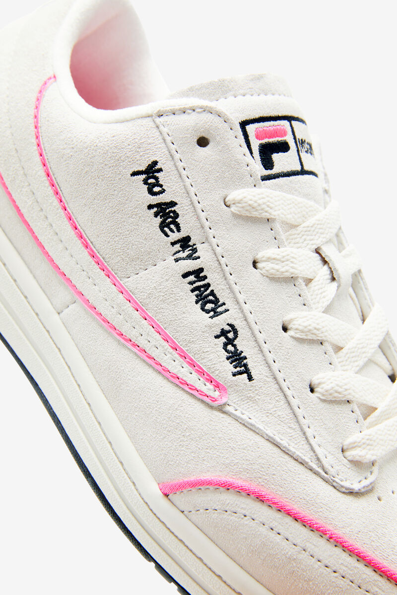 Fila Tennis 88 Premium X Msgm Designer Sneakers | Fila White / Black / Pink | 1smngtIawJr