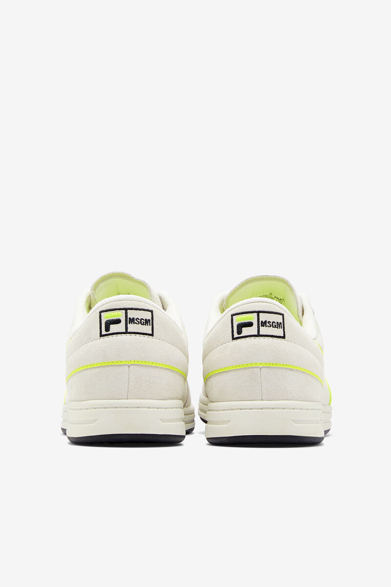 Fila Tennis 88 Premium X Msgm Designer Sneakers | Fila White / Black / Yellow | jCflfaGXbpl