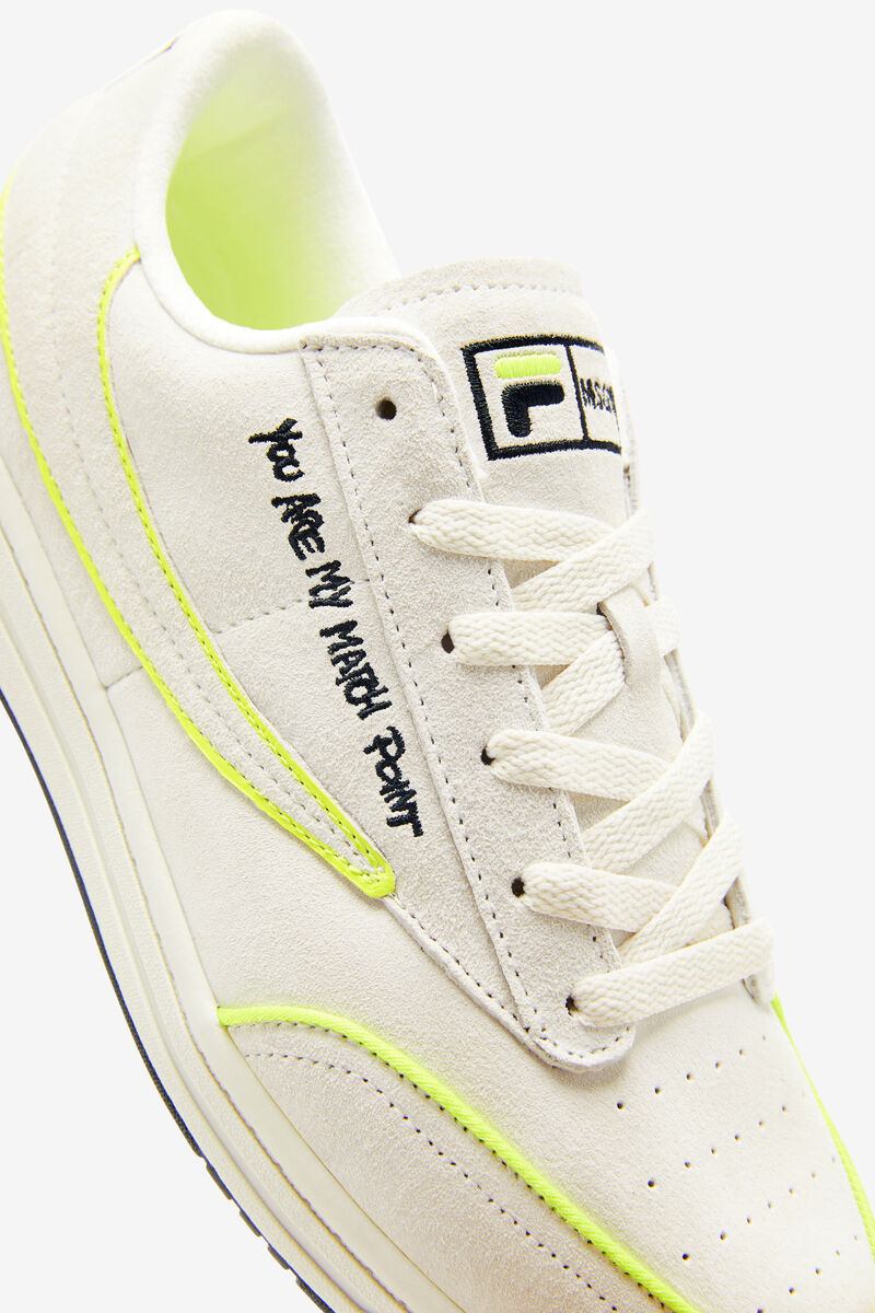 Fila Tennis 88 Premium X Msgm Designer Sneakers | Fila White / Black / Yellow | jCflfaGXbpl