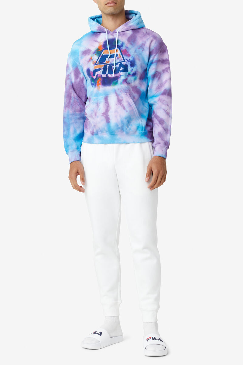 Fila Tie Dye Icon Hoodie Blue / Purple | QijbLWCVgtT