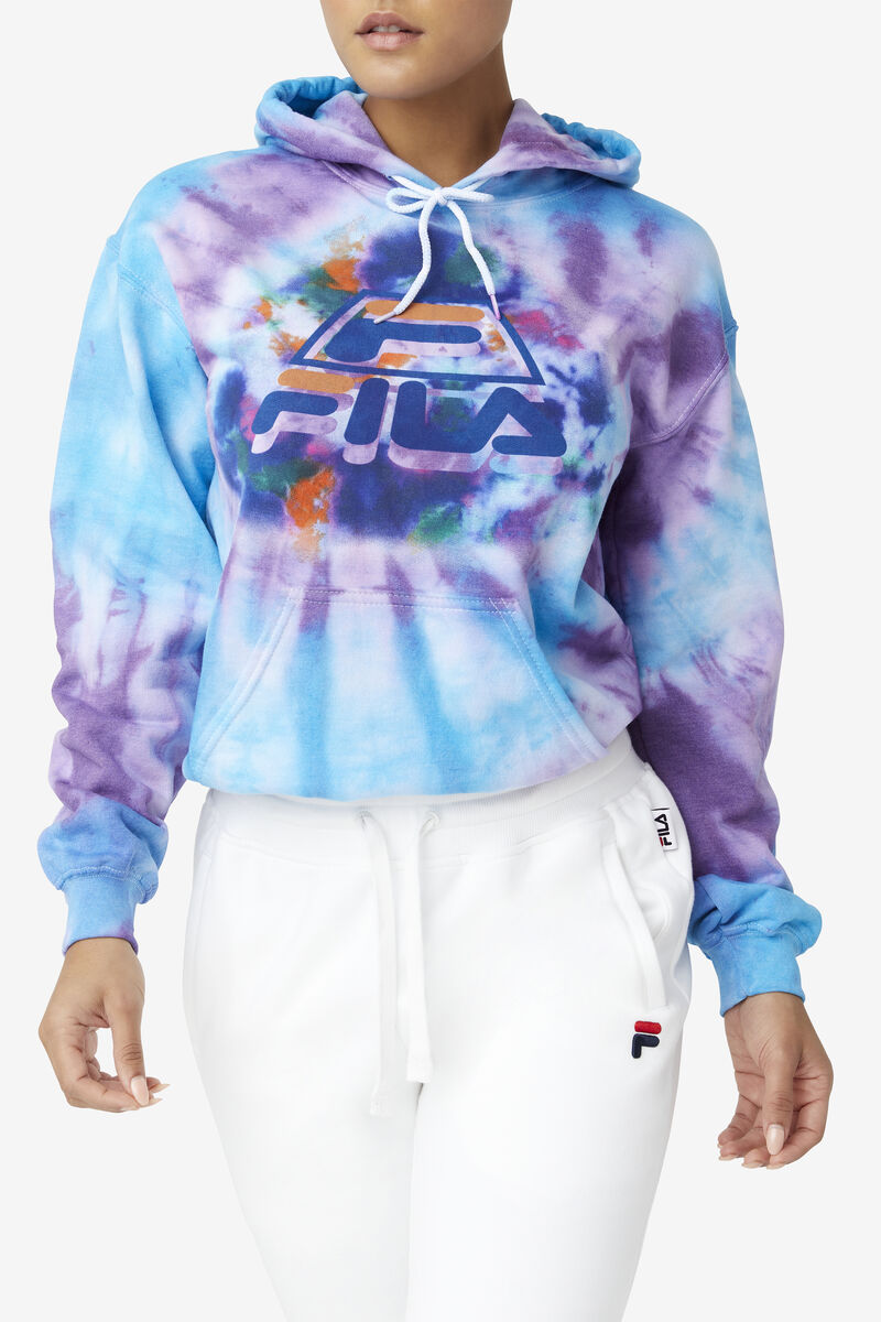 Fila Tie Dye Icon Hoodie Blue / Purple | QijbLWCVgtT