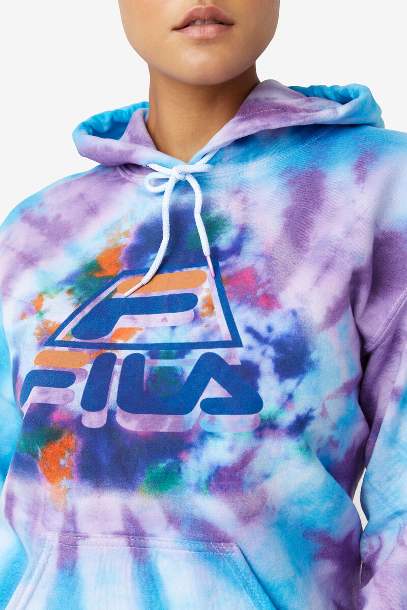 Fila Tie Dye Icon Hoodie Blue / Purple | QijbLWCVgtT