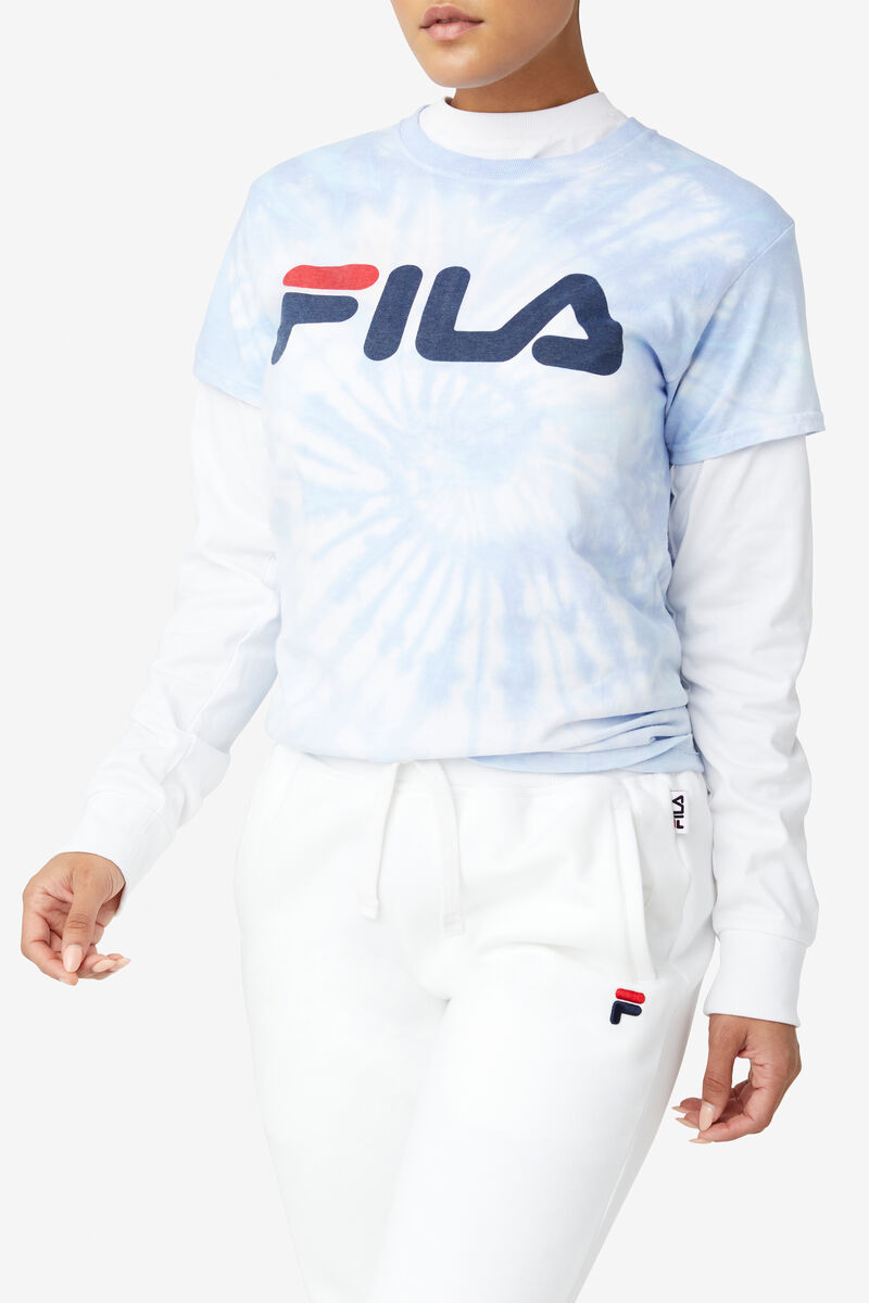 Fila Tie Dye Logo Light Blue | 3McyHENNIeE