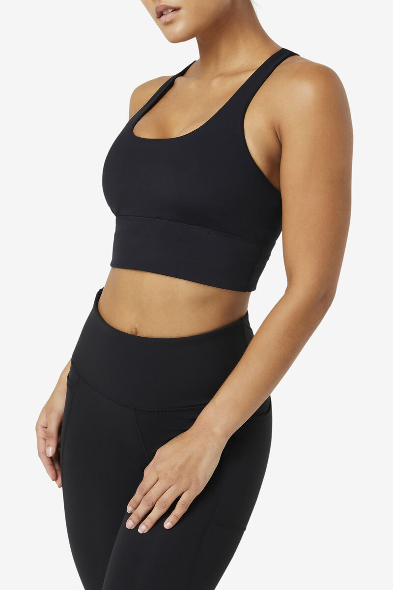 Fila Uplift Cross Back Bra Top Black | NzkVSfAwEJD