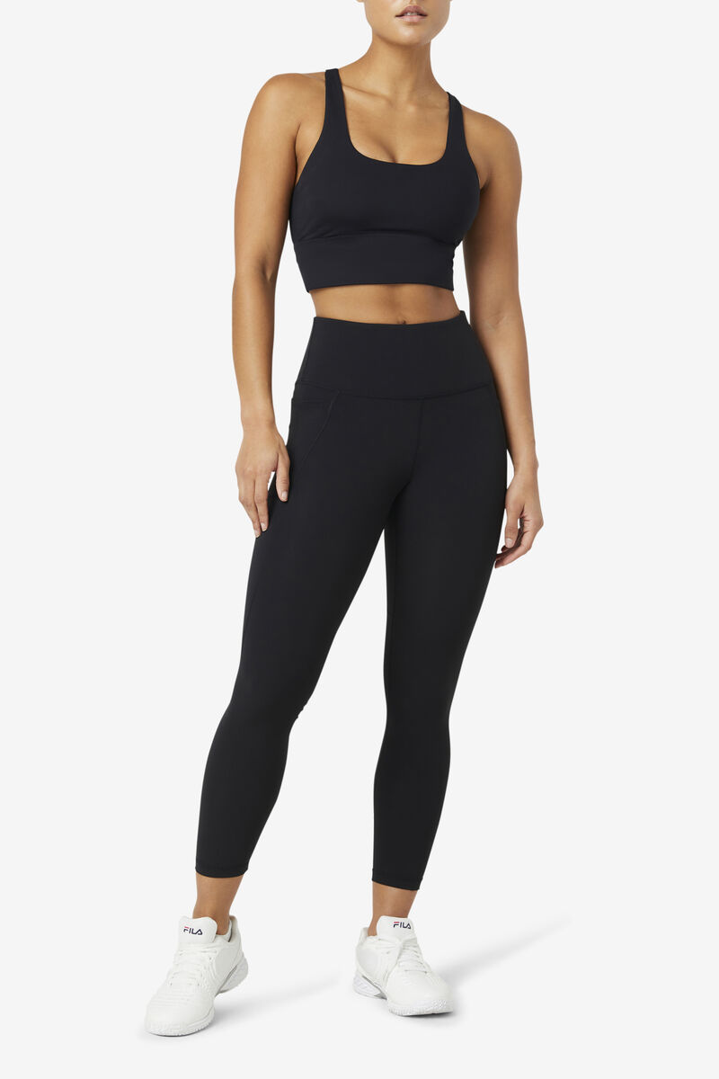 Fila Uplift Cross Back Bra Top Black | NzkVSfAwEJD