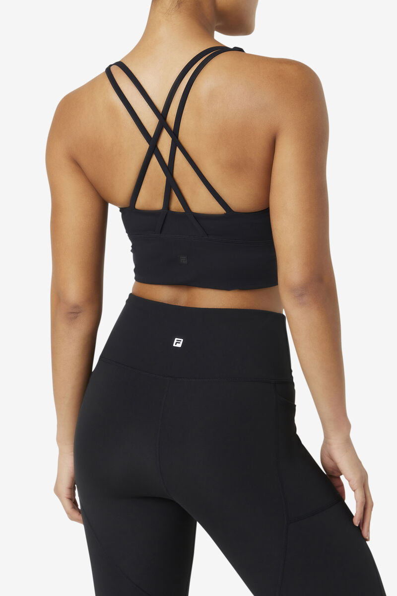 Fila Uplift Cross Back Bra Top Black | NzkVSfAwEJD