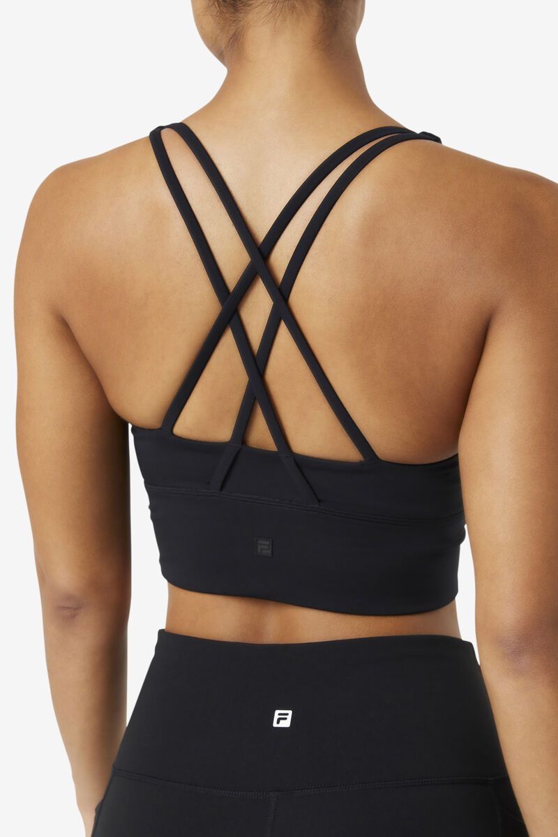 Fila Uplift Cross Back Bra Top Black | NzkVSfAwEJD