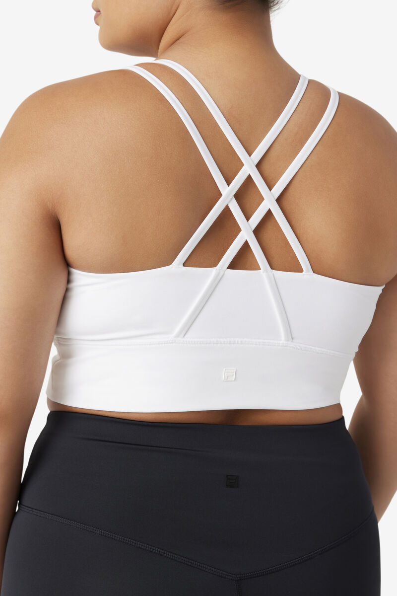 Fila Uplift Cross Back Bra Top White | tBjoh9s3c6o