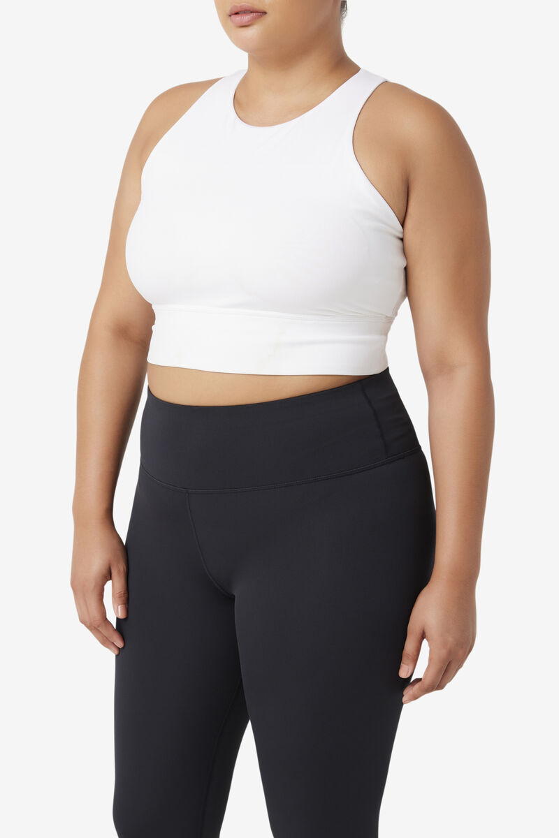 Fila Uplift High Neck Sports Bra White | IzUbweAf8Sx